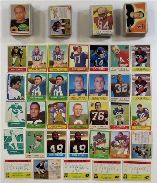 Shoebox Lot Of Vintage Football Cards (Jim Brown, Merlin Olson, Johnny Unitas, Etc.)
