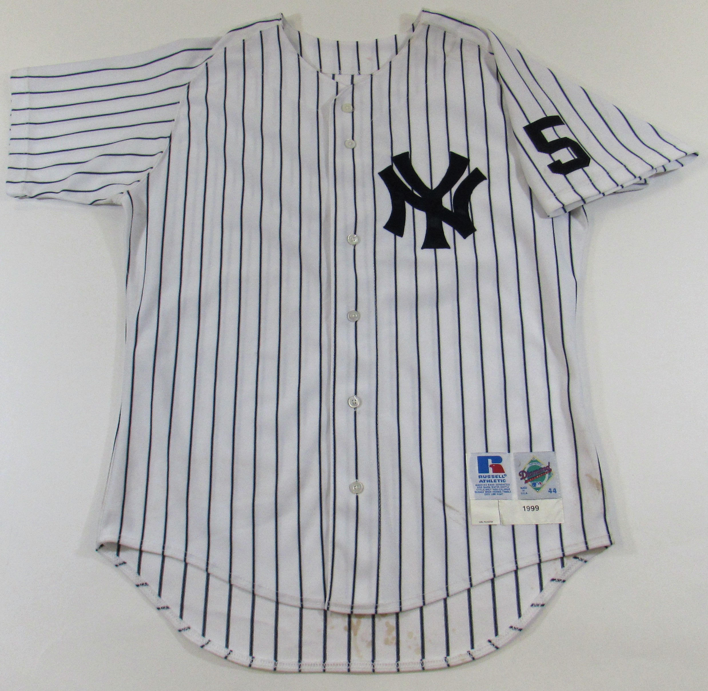 1999 Yankees Team Signed World Series Game Used Jersey Derek Jeter