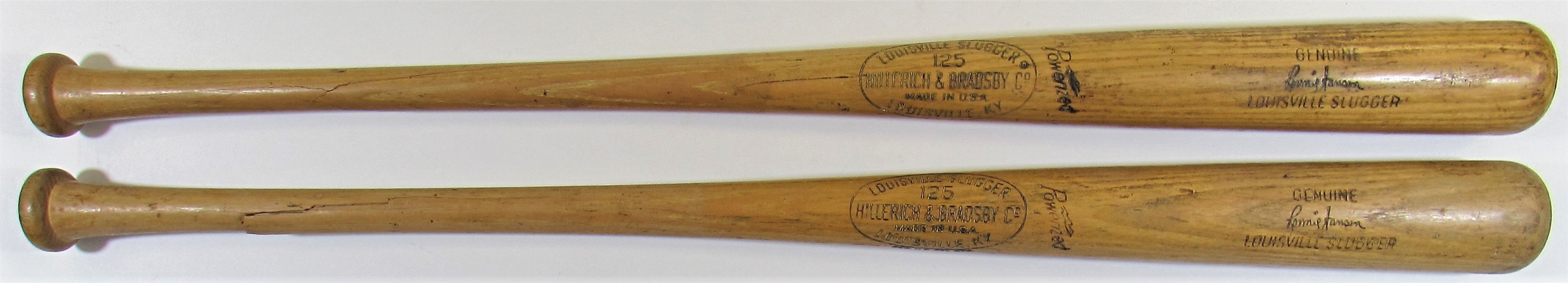Lot Of 2- Ron Hansen Game Used Bats 1961-64 & 1965-68