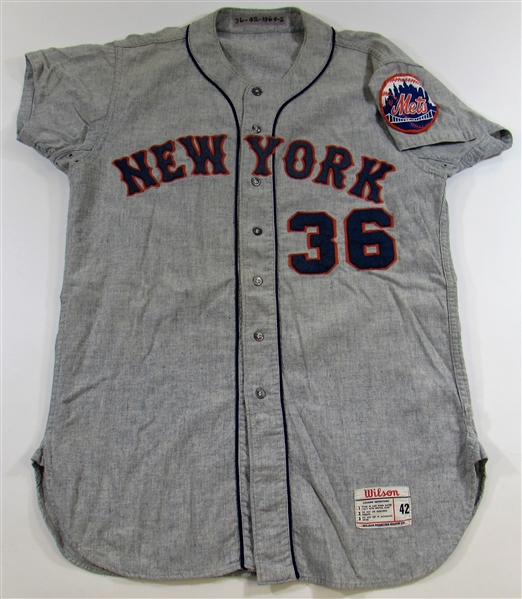 1964-65  N.Y. Mets Tracy Stallard GU Jersey