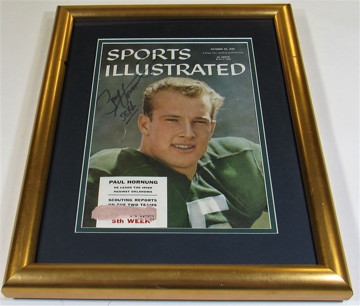 Paul Hornung Green Bay Packers Signed Framed SI