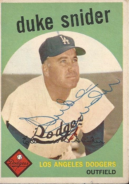 1959 Topps Duke Snider Signed Card - JSA