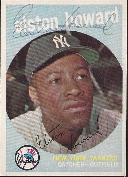 1959 Topps Elston Howard Signed NY Yankees Card - JSA
