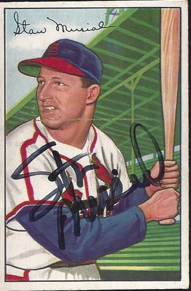 1952 Bowman Stan Musial Signed St. Louis Cardinals Card - JSA