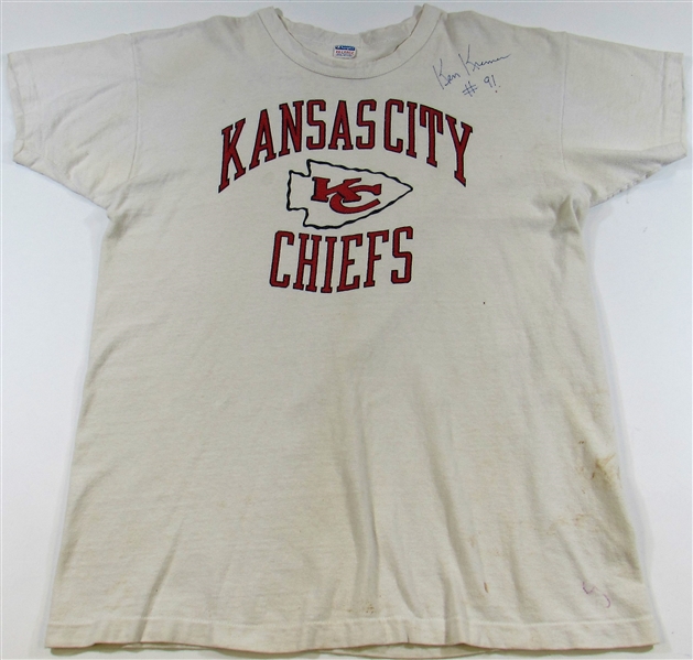 Ken Kremer Kansas City Chiefs #91 Signed Practice Shirt