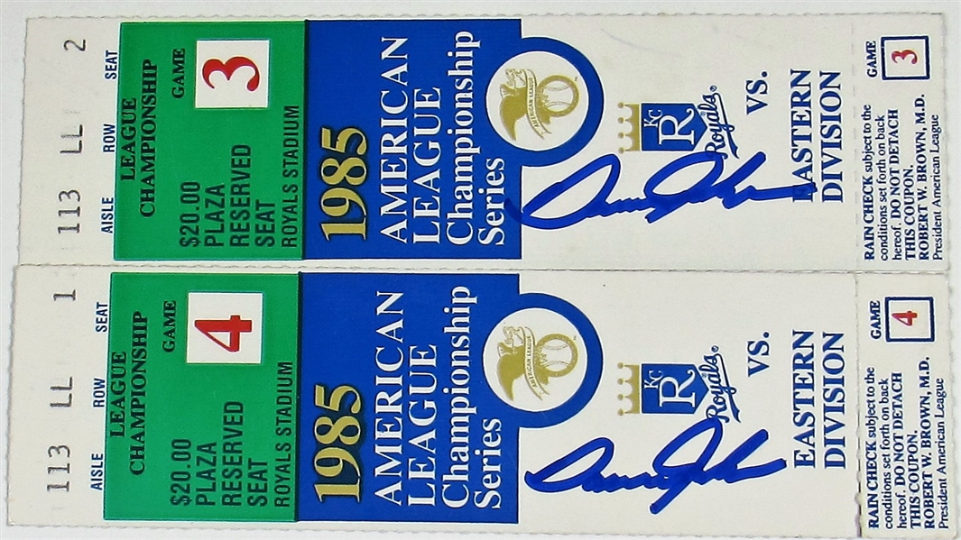 1985 American League Championship Game 3-4 Tickets Signed Danny Jackson - JSA