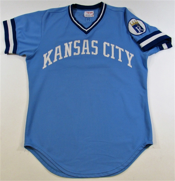 1977 Hal McRae Game Used Road Blue Kansas City Royals Jersey