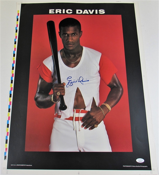 Eric Davis Signed 25 x 20 Poster - JSA