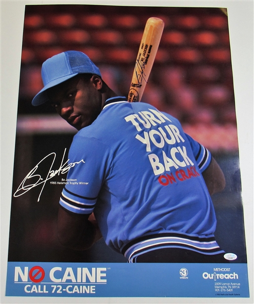 Bo Jackson Signed 24 x20 No Caine Rare Poster