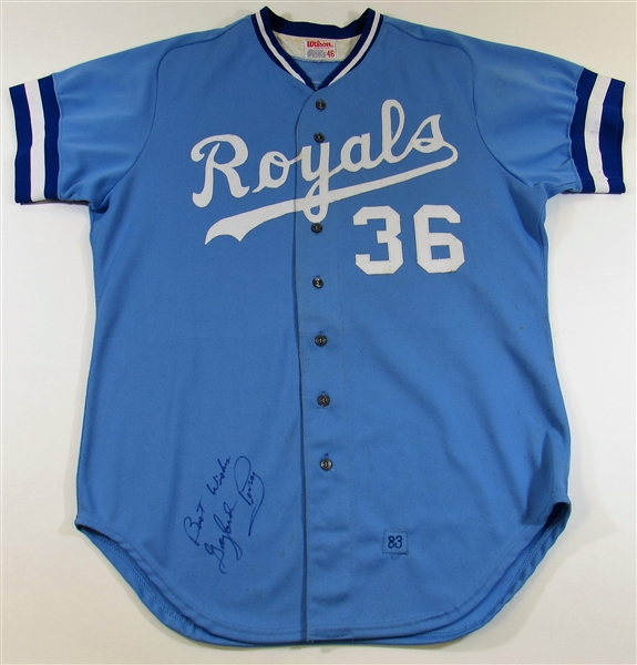 1983 Gaylord Perry Game Used & Signed Kansas City Royals Jersey