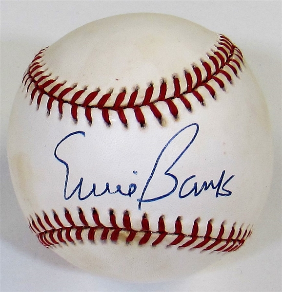 Ernie Banks Signed MLB Baseball - JSA