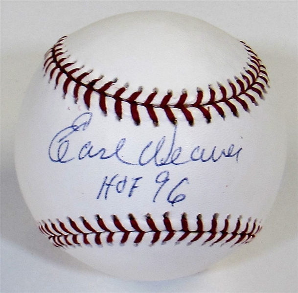 Earl Weaver Signed MLB Baseball 