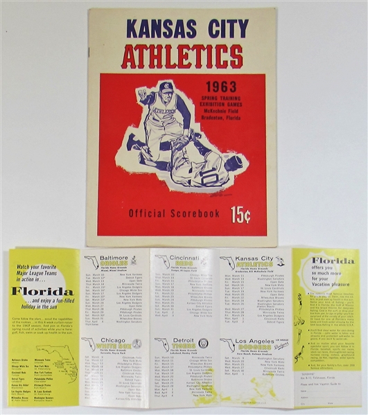 Kansas City Athletics 1963 Spring Traning Program & Schedule