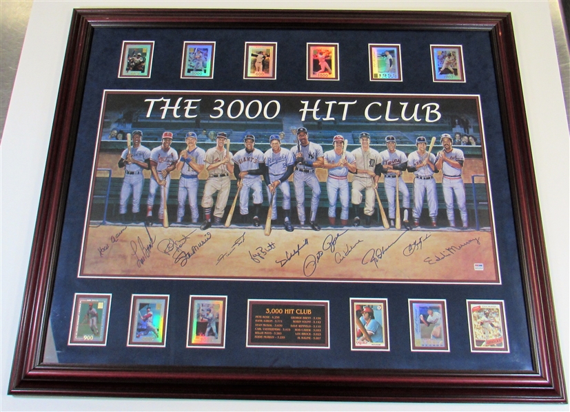 The 3000 Hit Club Signed and Framed 30x24 - PSA