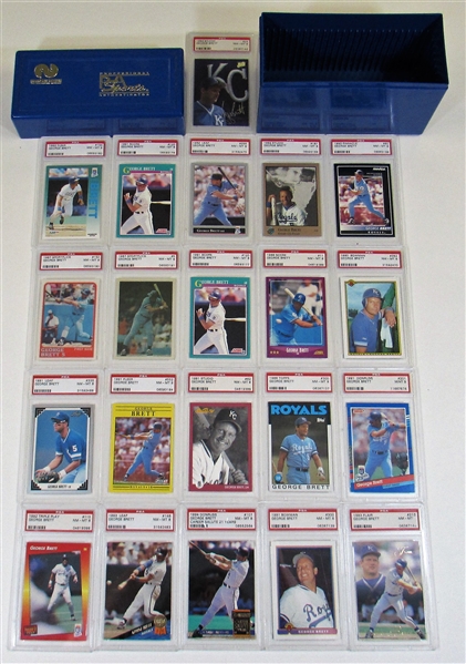 George Brett PSA 8 Lot of 17 Baseball Cards