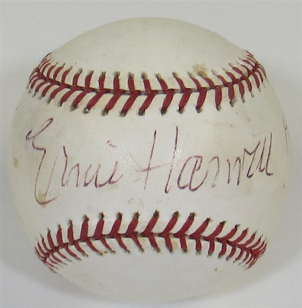 Ernie Harwell Hof 81 Signed Baseball Pre cert JSA