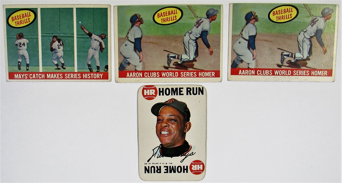 Willie Mays & Hank Aaron Card Lot of 4