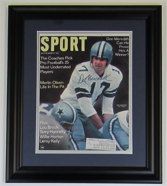 Don Meredith Signed Framed 1968 Sport Magazine