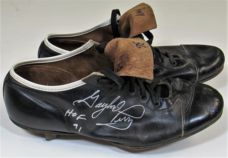 1964-67 Gaylord Perry Game Used & Signed Cleats 