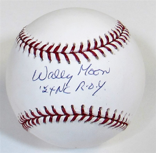 Wally Moon Signed ROY Baseball - Tri Star