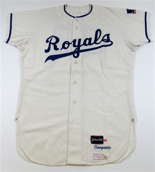 1969 Jim Campanis Kansas City Royals Home White Jersey