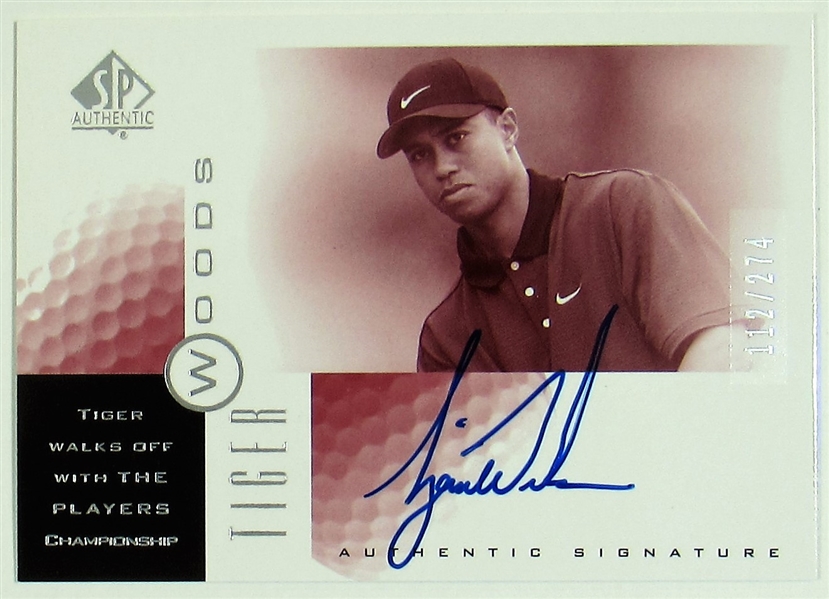 2001 SP Authentic Tiger Woods Sign of the Times Auto Red #112/274