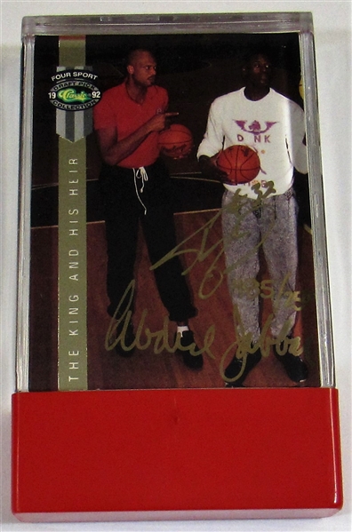 1992 Classic Kareem Abdul-Jabbar - Shaquille ONeal Signed Card #/2500