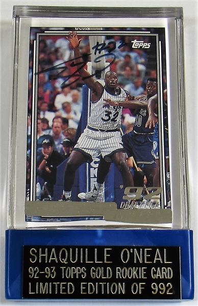 1992 Topps Gold Shaquille ONeal Signed  Rookie Card  #/992