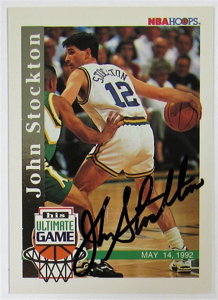 1993 NBA Hoops John Stockton Certified Autograph Card