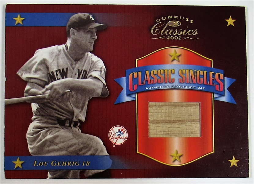 2002 Donruss Classics Lou Gehrig GU Bat Card #29/50