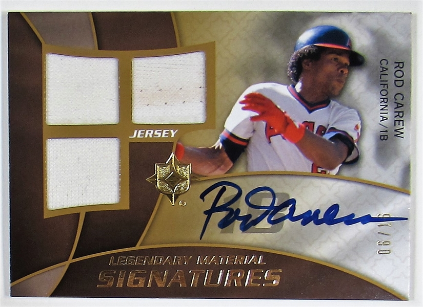 2009 Ultimate Collection Rod Carew Signed Materials Card #6/16