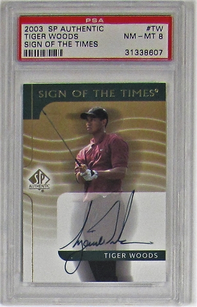 2003 SP Sign Of The Times Tiger Woods Autograph PSA 8