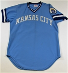 1977 Amos Otis GU Playoffs KC Royals Road Blue Jersey W/ Otis Letter