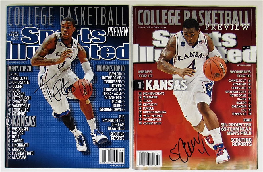 College Basketball Preview Signed Tyshawn Tayor & Sherron Collins x 2
