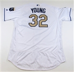 Chris Young Game Used 2016 Friday KC Royals Special Gold Jersey