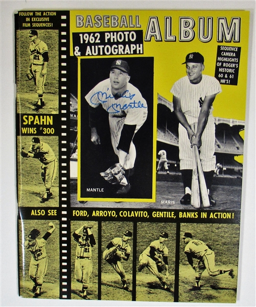 1962 Baseball Album Signed By Mickey Mantle  JSA