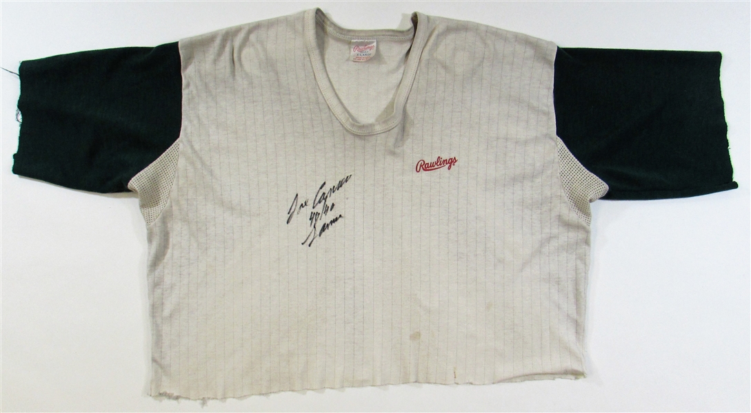Circa 1988 Jose Canseco Game Used & Signed Undershirt