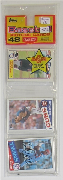 1985 Topps Rack Pack Signed By Kirby Puckett