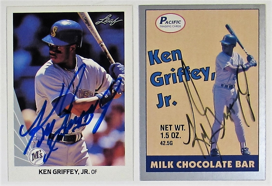 Lot of 2 Ken Griffey Jr. Signed  Cards - JSA