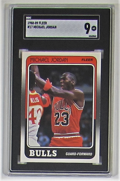 1988-89 Fleer Michael Jordan #17 Basketball Card SGC 9