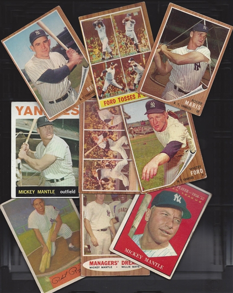 NY Yankees Card Lot - Mantle - Ford - Berra - Maris - Rizzuto