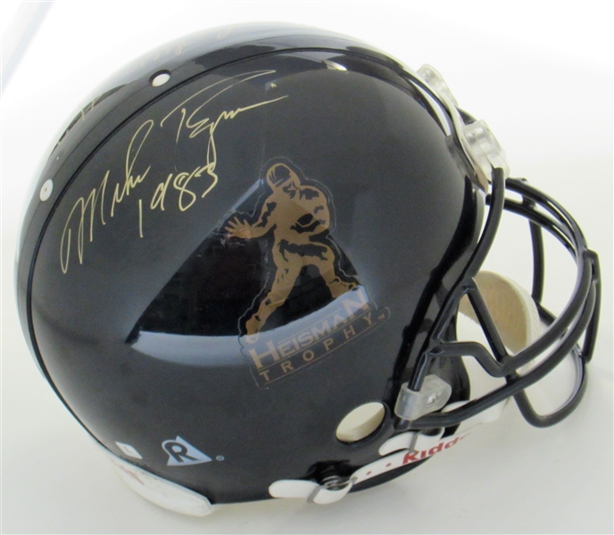 Heisman Trophy Signed Johnny Rogers - Eric Crouch - Mike Rozier Helmet - JSA MM17036