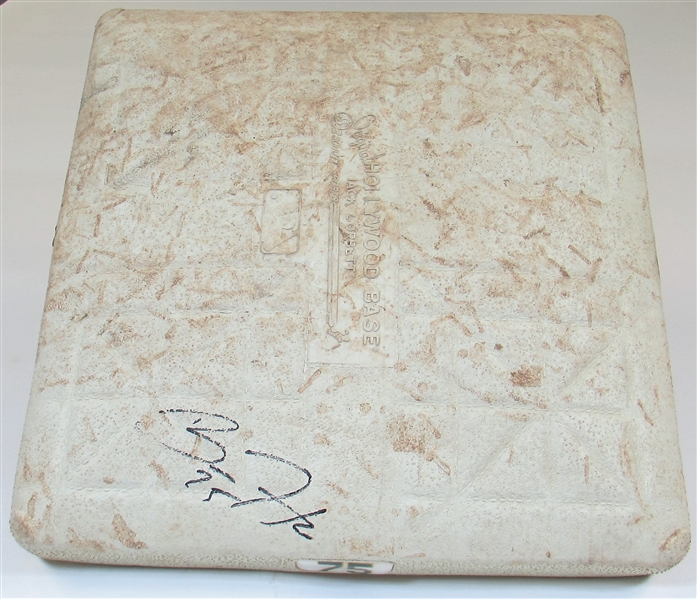 Barry Zito Signed Oakland As Game Used Base MLB MT 00251401