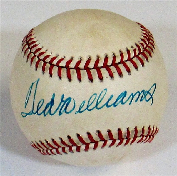Ted Williams Signed American League Bobby Brown Baseball
