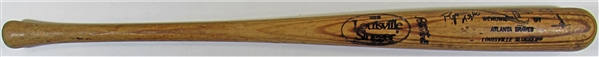 1990s Atlanta Braves Game Used and Signed Bat
