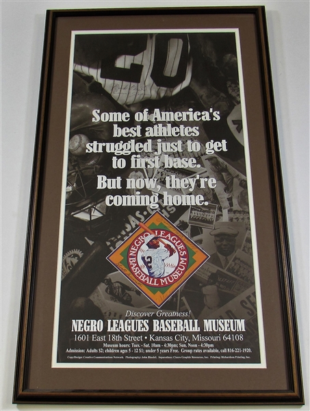 Negro Leagues Signed Framed Poster - Buck ONeil - Plus 5