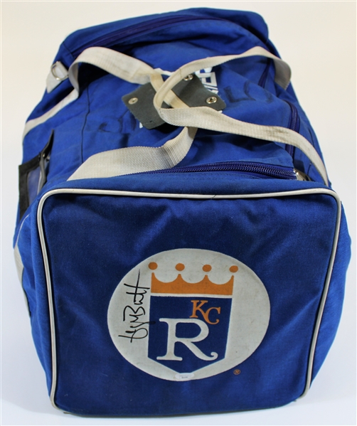 1992 George Brett GU Signed Kansas City Royals Travel Bag - JSA