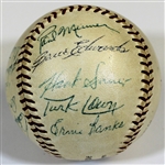 1953 Chicago Cubs Team Signed Baseball - Ernie Banks Rookie - JSA