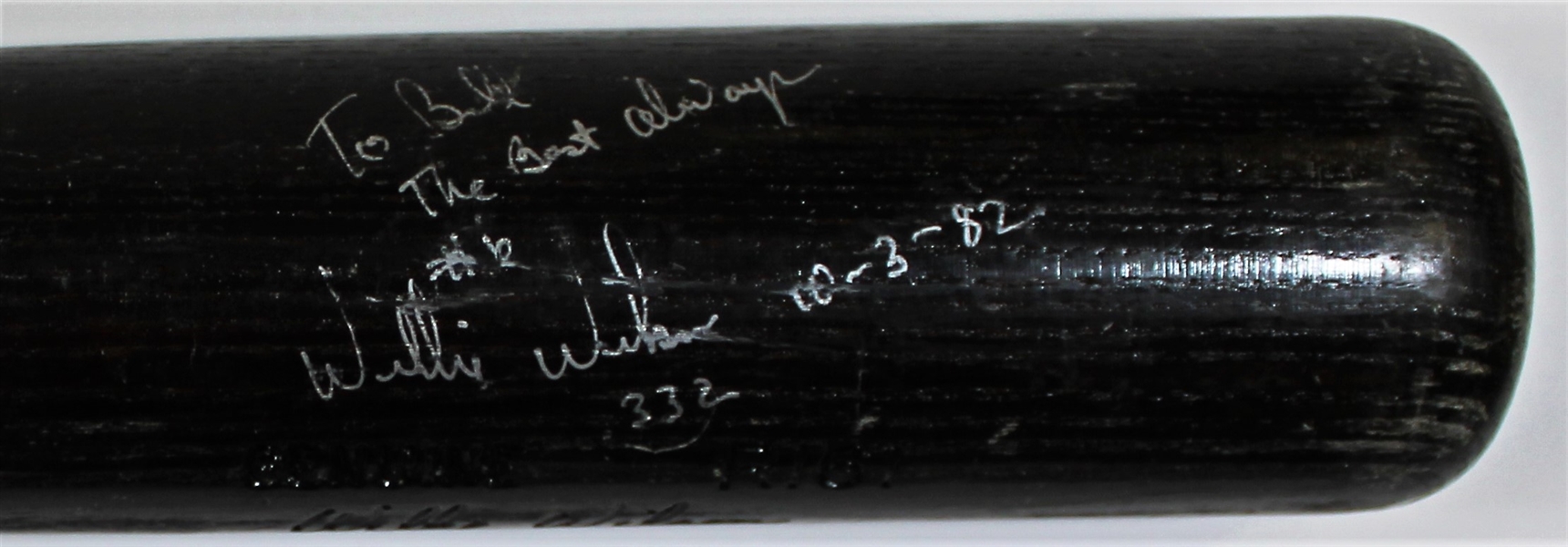 1980-83 Willie Wilson Game Used & Signed Bat - PSA