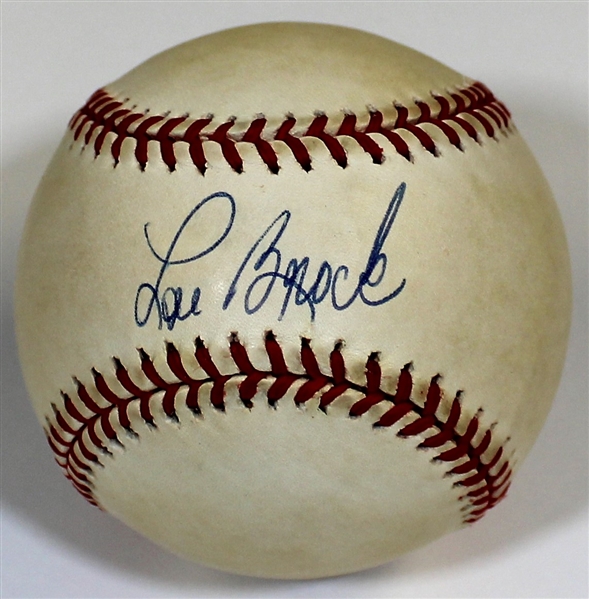 Lou Brock Single Signed Baseball - JSA
